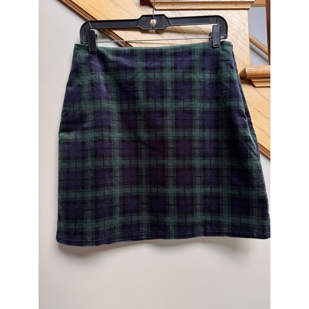 NWT LOFT Womens Plaid Mini Velvet Skirt Schoolgirl Skater 6 Dark Academia Preppy